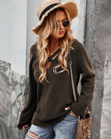 Long Sleeve V-neck Sexy Sweater