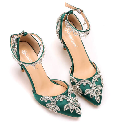 Silk Satin Fine Rhinestone Sandals