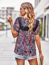 Printed Short-sleeved Round Neck Shirt