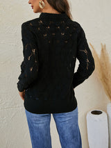 V-neck Fish-scale Hollow Sweater