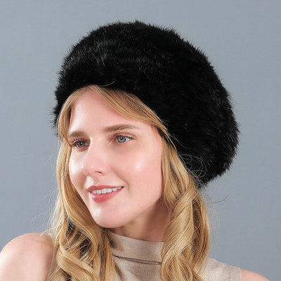 Rabbit Fur Hat Winter Ladies Warm Hat