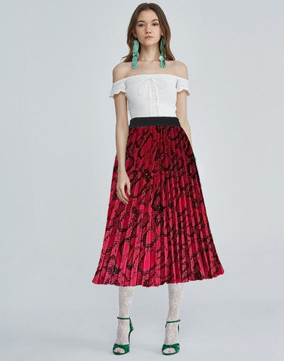Pleated Skirt Pleat Mid-Length Skirt