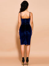 Strap Royal Blue Velvet Dress Short Suspender Dress