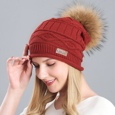 Knitted Hats Ladies Wool Hats Thickened