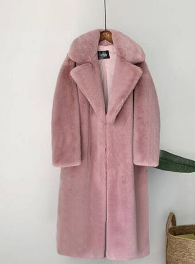 Women High Quality Faux Rabbit Fur Coat