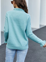 Wooden Ear Button Cardigan Sweater