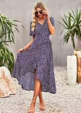 A-line V-neck Wrapped Dress