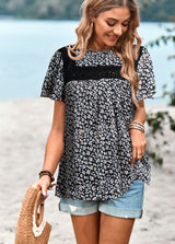 Printed Short-sleeved Round Neck Shirt