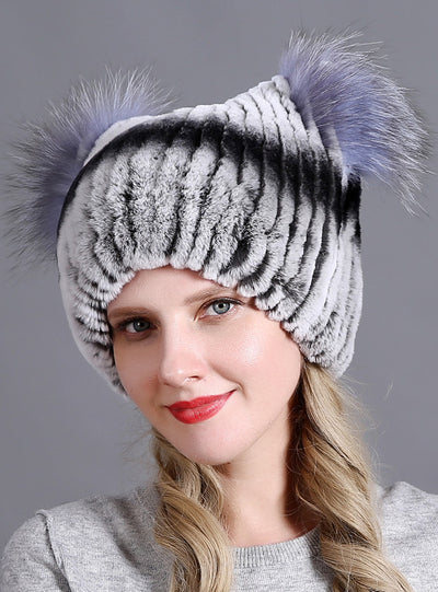 Rex Fur Hats Ladies Thicken Keep Warm