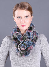 Lotus Leaf Rex Rabbit Fur Scarf Warm Fur Scarf