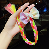 Colorful Braid Headband Kids Ponytail Holder Rubber