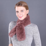 Women Warm Wool Rex Fur Scarf Neck Girl Winter