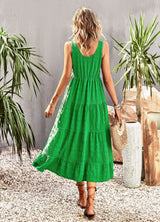 Strap U-neck Solid Color Dress