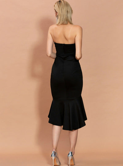 Sexy Black Irregular Split Fishtail Evening Dress