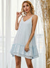 Lace Stitching Ruffled Sleeveless Sling Short Dress