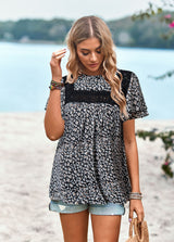 Printed Short-sleeved Round Neck Shirt
