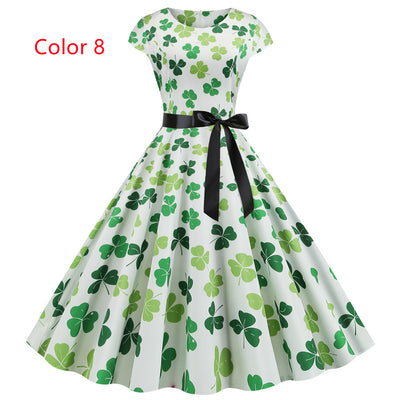 Round Neck Four-leaf Clover Dress