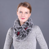 Lotus Leaf Rex Rabbit Fur Scarf Warm Fur Scarf