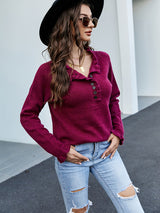 Wooden Ear Button Cardigan Sweater