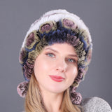 Thick Warm Ear Fur Rex Rabbit Fur Hat