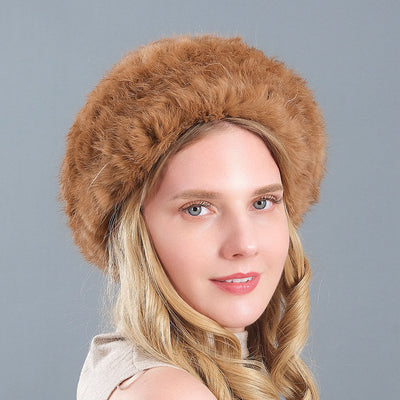 Rabbit Fur Hat Winter Ladies Warm Hat