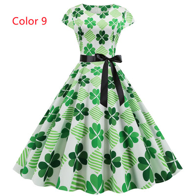 Round Neck Four-leaf Clover Dress