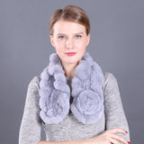 Lotus Leaf Rex Rabbit Fur Scarf Warm Fur Scarf