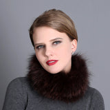 Women Fox Fur Scarf Female Winter