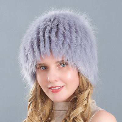 Women Fox-like Fur Straw Hat