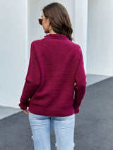 Wooden Ear Button Cardigan Sweater