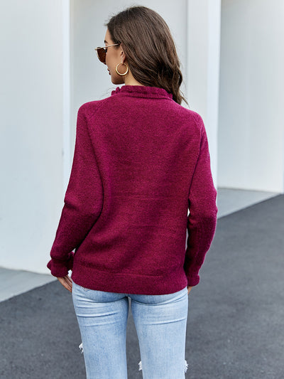 Wooden Ear Button Cardigan Sweater