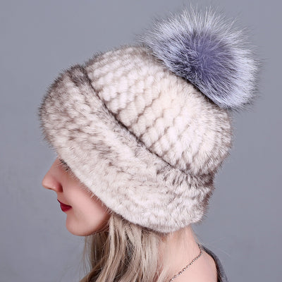 Mink Fur Hats Ladies Thickened Keep Warm