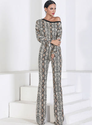 Snakeskin Shoulder Pants Loose Wide-leg Pants