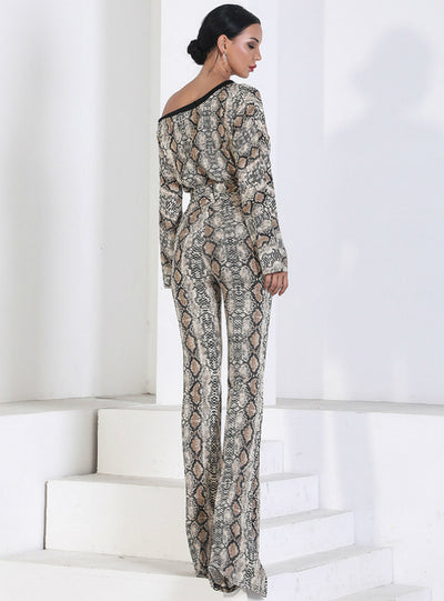 Snakeskin Shoulder Pants Loose Wide-leg Pants