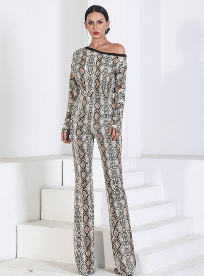 Snakeskin Shoulder Pants Loose Wide-leg Pants