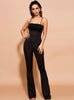 Women Black Slim Suspenders Pants Jumpsuit