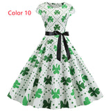 Round Neck Four-leaf Clover Dress