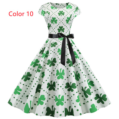 Round Neck Four-leaf Clover Dress