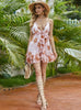 Chiffon Floral Sling Ruffled Sleeveless Slim Dress