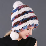 Three-ball Ear Protection Rex Rabbit Fur Hat