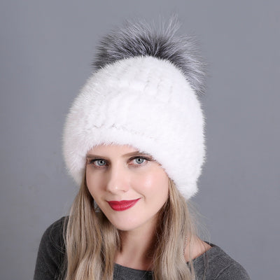 Mink Fur Hats Ladies Thickened Keep Warm