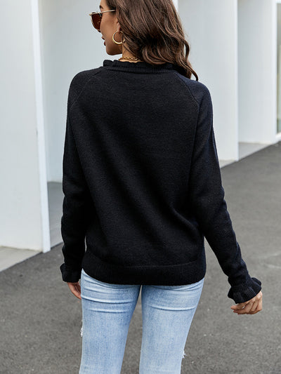 Wooden Ear Button Cardigan Sweater