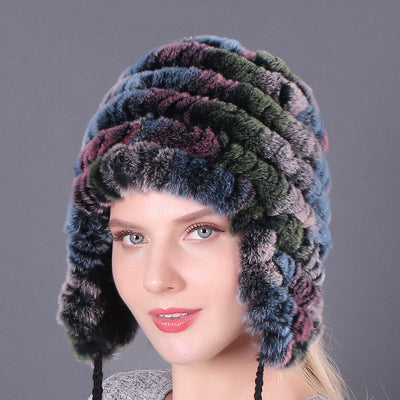Thickened Rex Rabbit Fur Hat Earmuffs