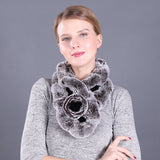 Lotus Leaf Rex Rabbit Fur Scarf Warm Fur Scarf