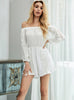 One-shoulder Jumpsuit White Lace Shorts