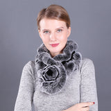 Lotus Leaf Rex Rabbit Fur Scarf Warm Fur Scarf