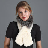 Rex Fur Scarf Women's Knitted Thick Warm