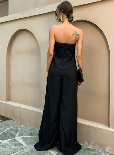 Tube Top Red High Loose Wide-leg High Waist Trousers