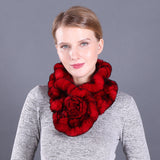 Lotus Leaf Rex Rabbit Fur Scarf Warm Fur Scarf