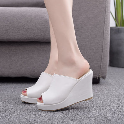 10cm Fishmouth Wedges Sandals Slippers